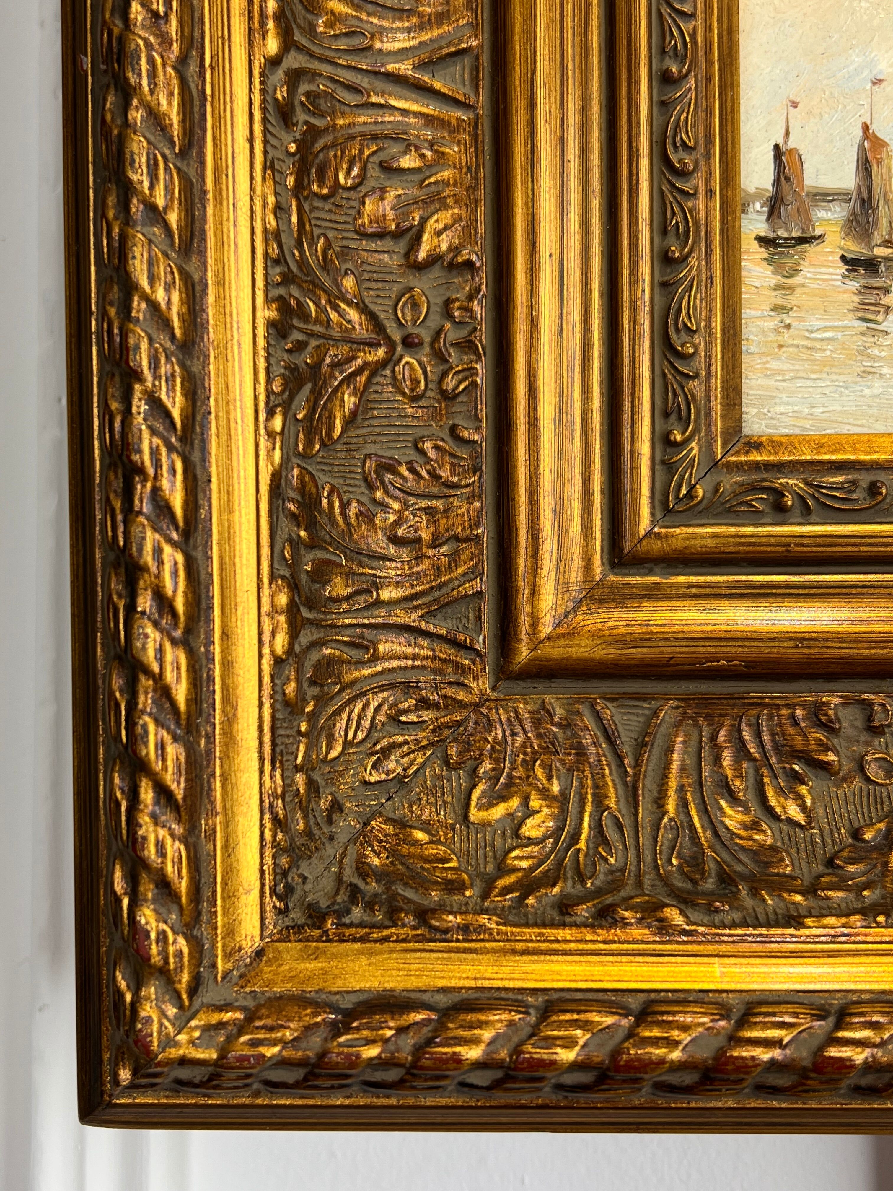 PAINTING / OIL ON CANVAS SIGNED " F.NICOLI " (THE PORT) VERY WELL FRAMED