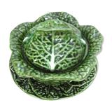 Bowl and plate in the shape of cabbage leaf, made in Portugal
