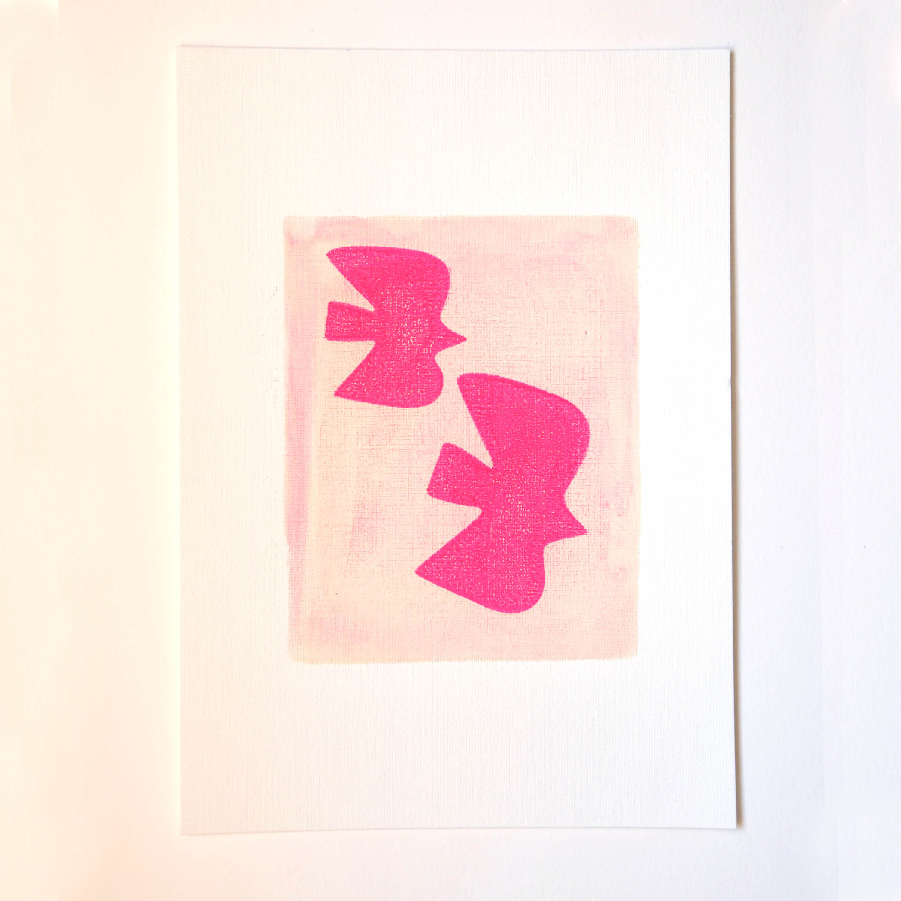 Painting on paper - h190 - neon pink - signed eawy
