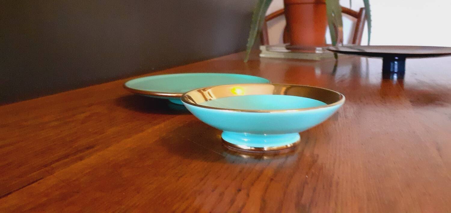 Magdalithe ceramic cup and dish from the 1950s
