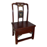Chaise Basse Chinoise à Tiroir – Bois Laqué  XIX-XX