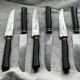 Set of 6 table knives from the 19th century, ebony and silver.