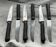 Set of 6 table knives from the 19th century, ebony and silver.