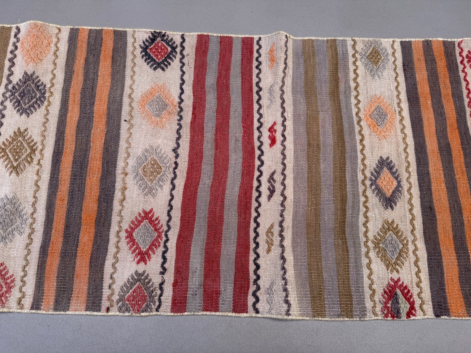 Couloir kilim étroit 57x350 cm shabby chic, vintage turc kelim 2572
