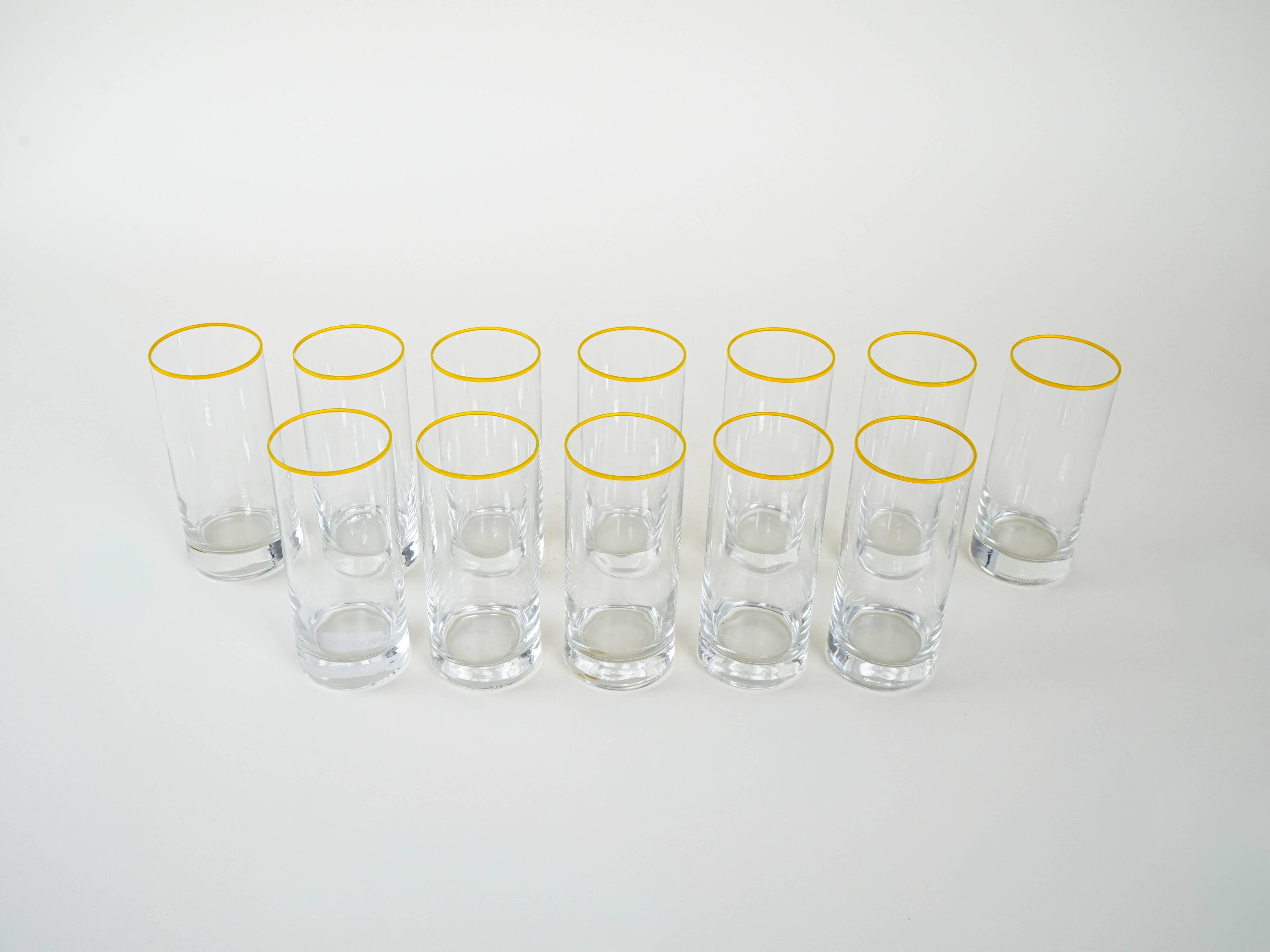 Set of highball glasses, Italian design, 1970s, manufactured in Italy