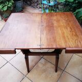 Vintage teak coffee table, transformable into a high table