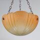 1920s Art Deco Cut Glass Orange Ombre Plafonnier Lamp Shade