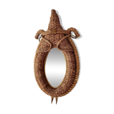 Mirror with rope and hemp from the 1960s.