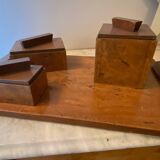 Set of tray and 3 boxes from the 1940s