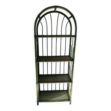 Green bamboo/rattan shelf