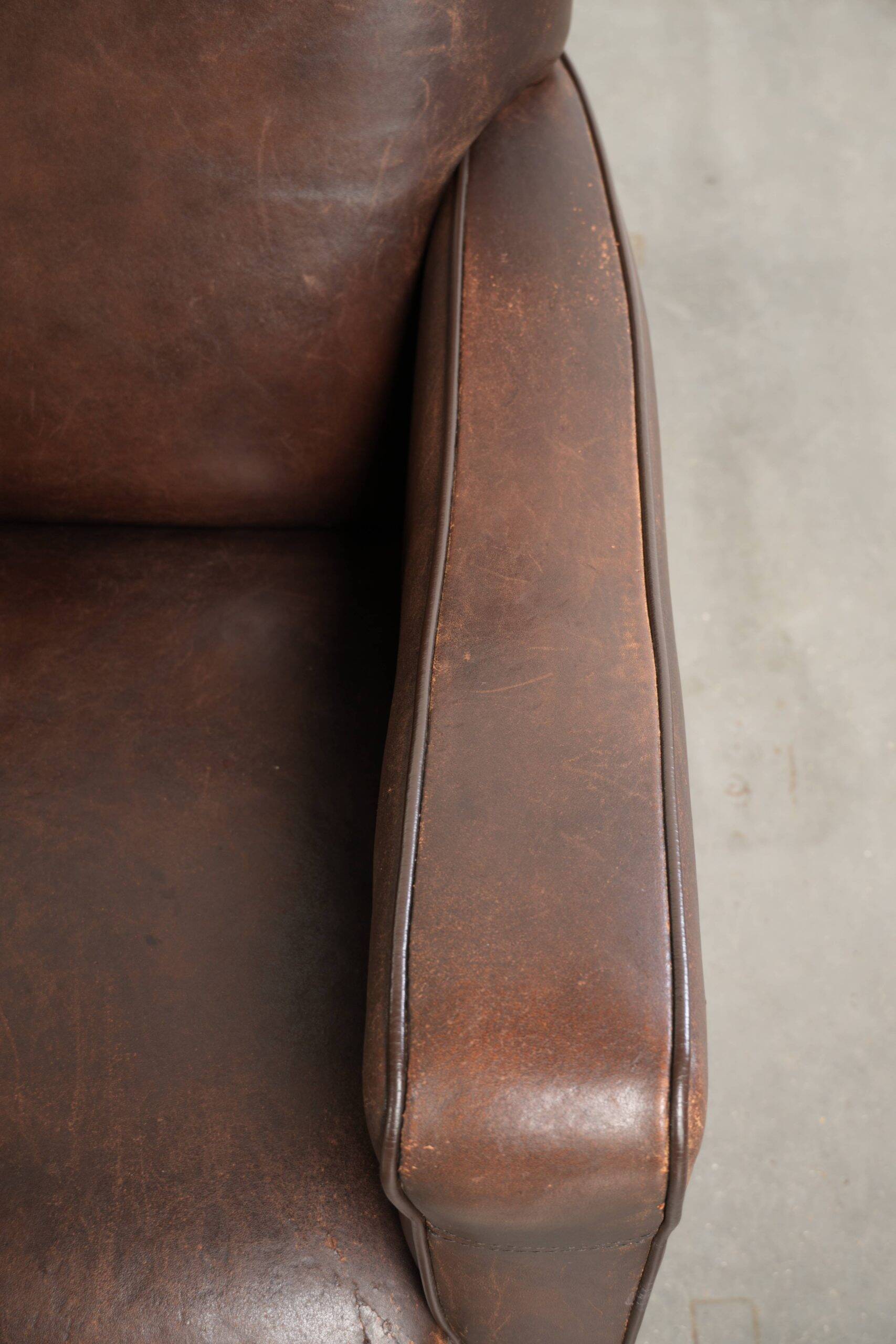 Sturdy set of vintage sheepskin armchairs with a nice English design