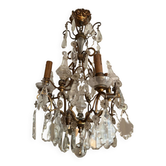 Beautiful Chandelier with Pampilles attributed to Baccarat early 20th Century (H 70 cm)