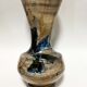 Ceramic vase of vallauris, midnight blue iris décor, 24 cm