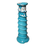 Vase sculpture tamegroute blue turquoise enameled wabi-sabi