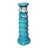 Vase sculpture tamegroute bleu turquoise émaillée wabi-sabi
