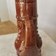 Vintage Amphora Vase: Large Brown Glazed Pottery with Grape Motif