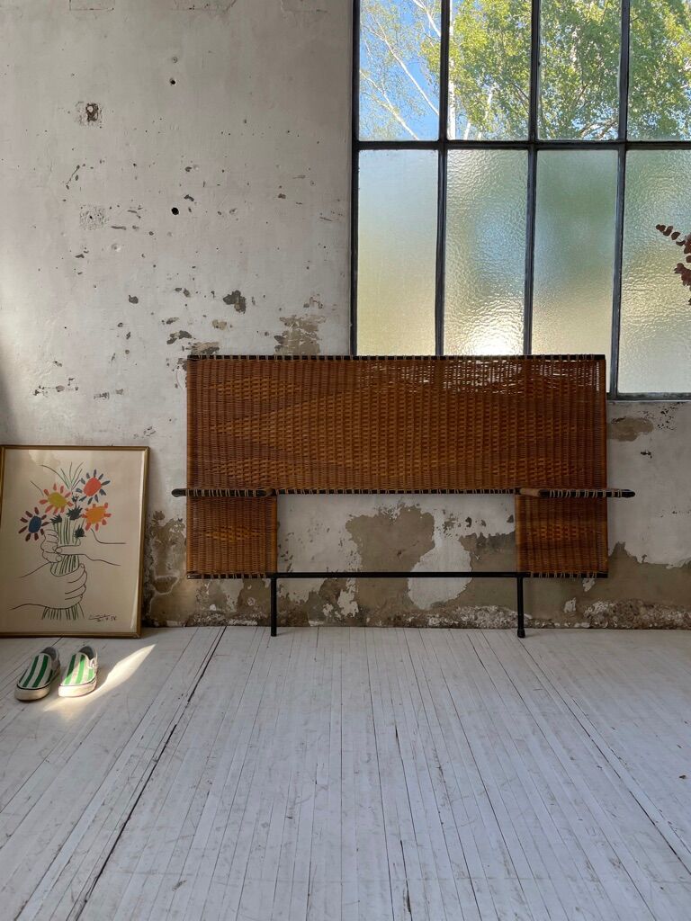 Metal and wicker headhead 50s
