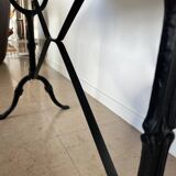 White marble bistro table, cast iron legs