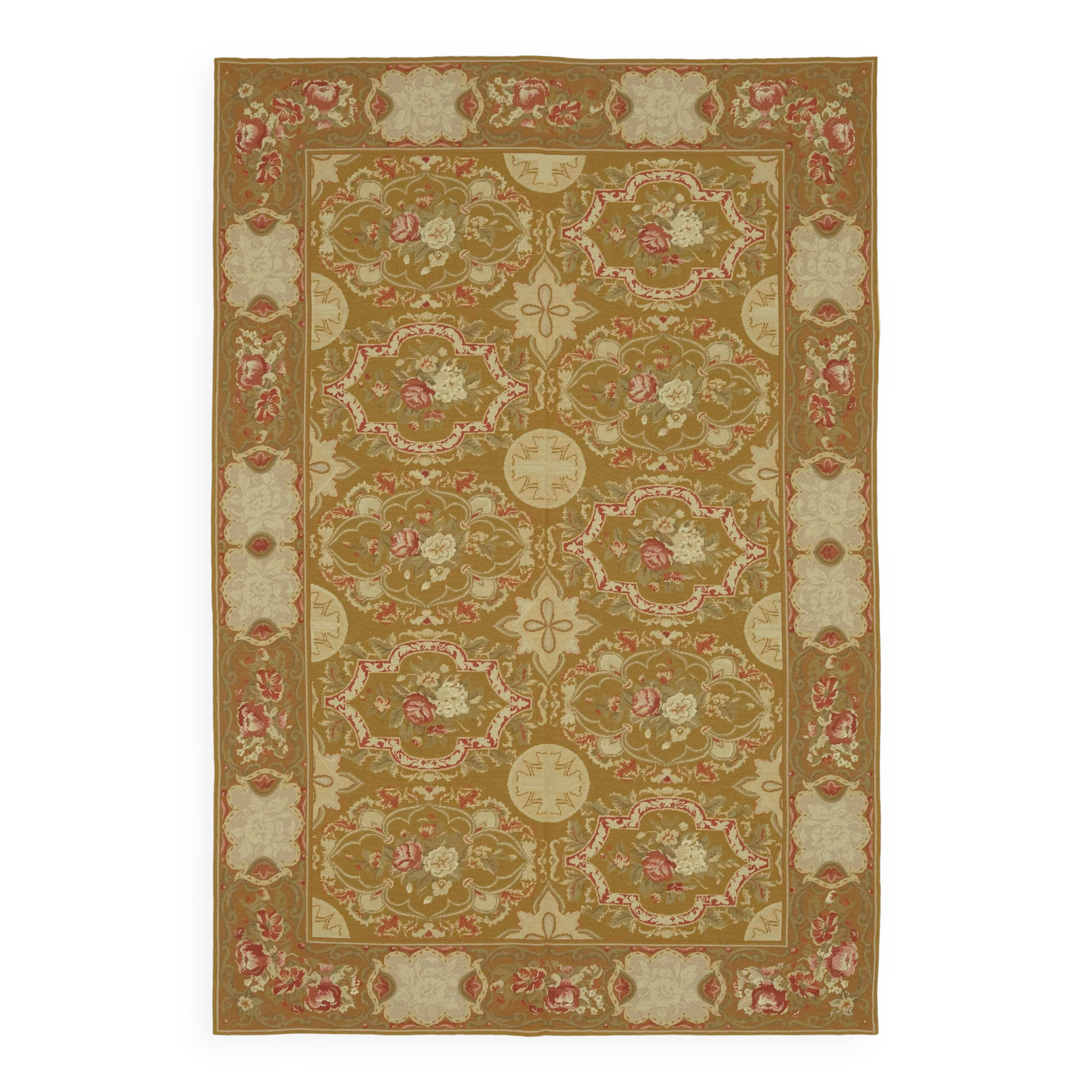 Handmade Vintage Flatweave Needlepoint Kilim 181 cm x 273 cm