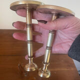 2 golden brass curtain tiebacks
