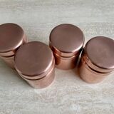 Set of 4 covered copper pots