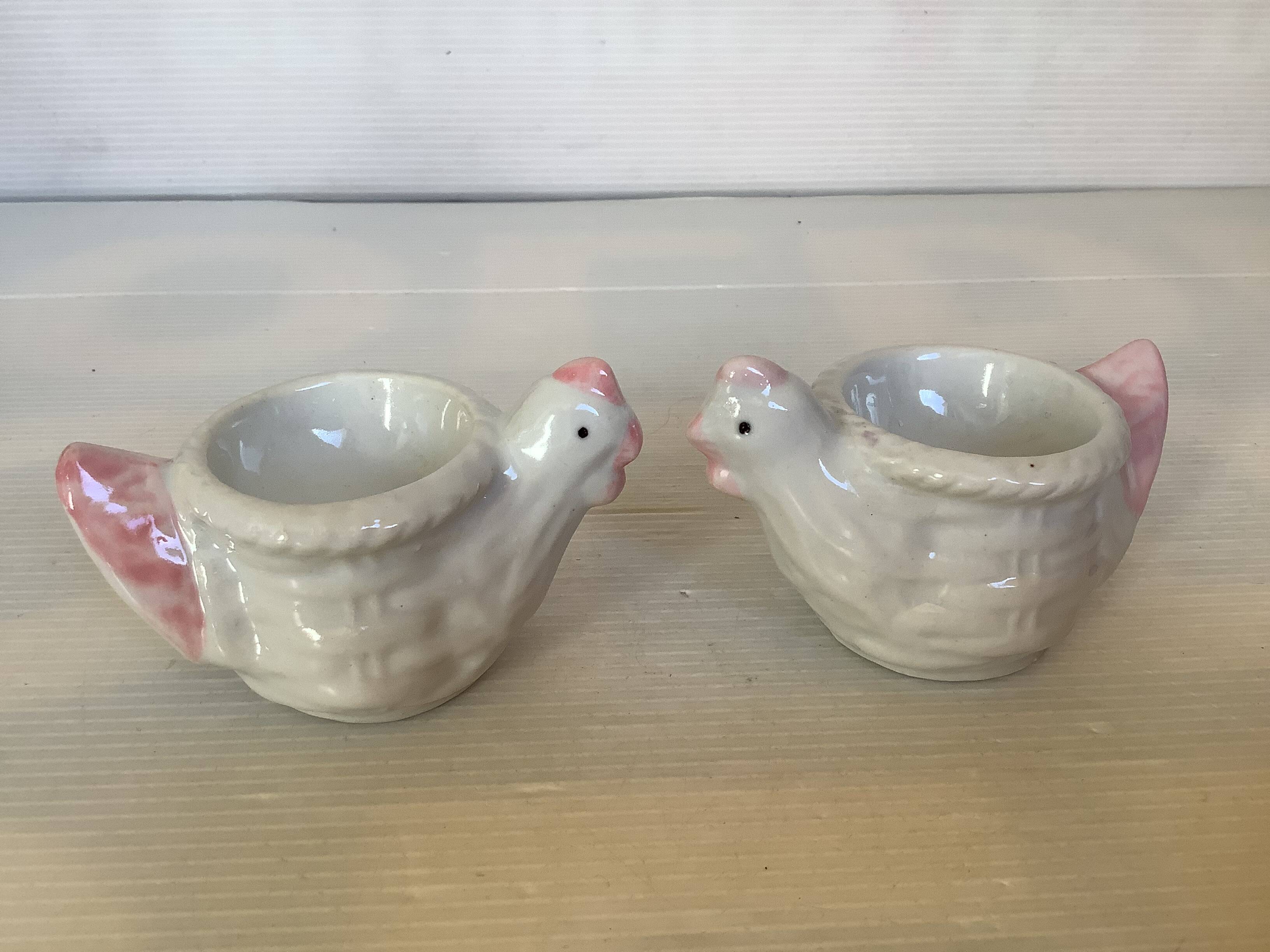 Pair of chicken egg cups