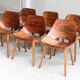Set of 6 'Tonneau' dining chairs by Pierre Guariche