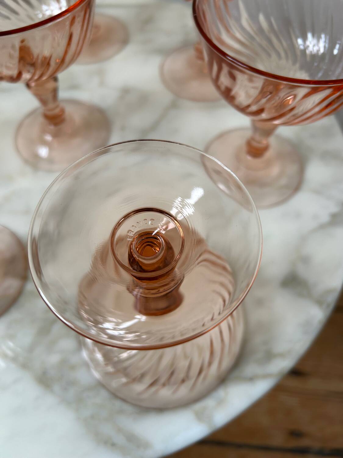 Series of 8 Rosaline champagne glasses
