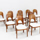 Vintage Danish dining chairs by Niels Koefoed solid teak, set of 10