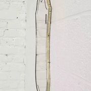 Free-form 60s screen-printed rearview mirror on gold frame
