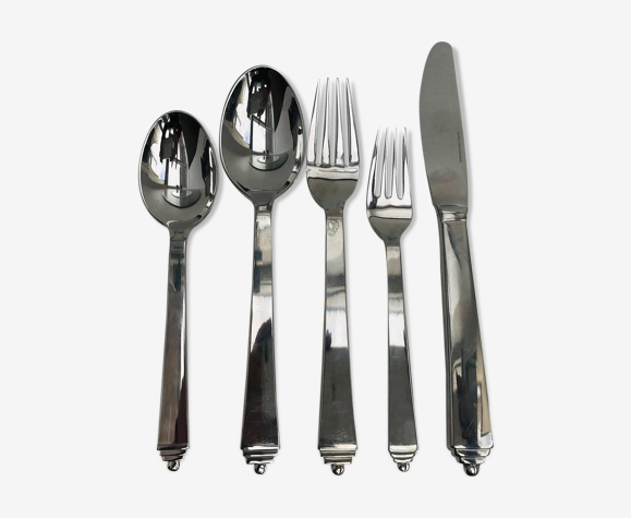 Georg Jensen 5-piece individual cutlery set Pyramid Scandinavian Design  1929 | Selency