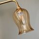 Vintage tulip angled wall light in amber glass