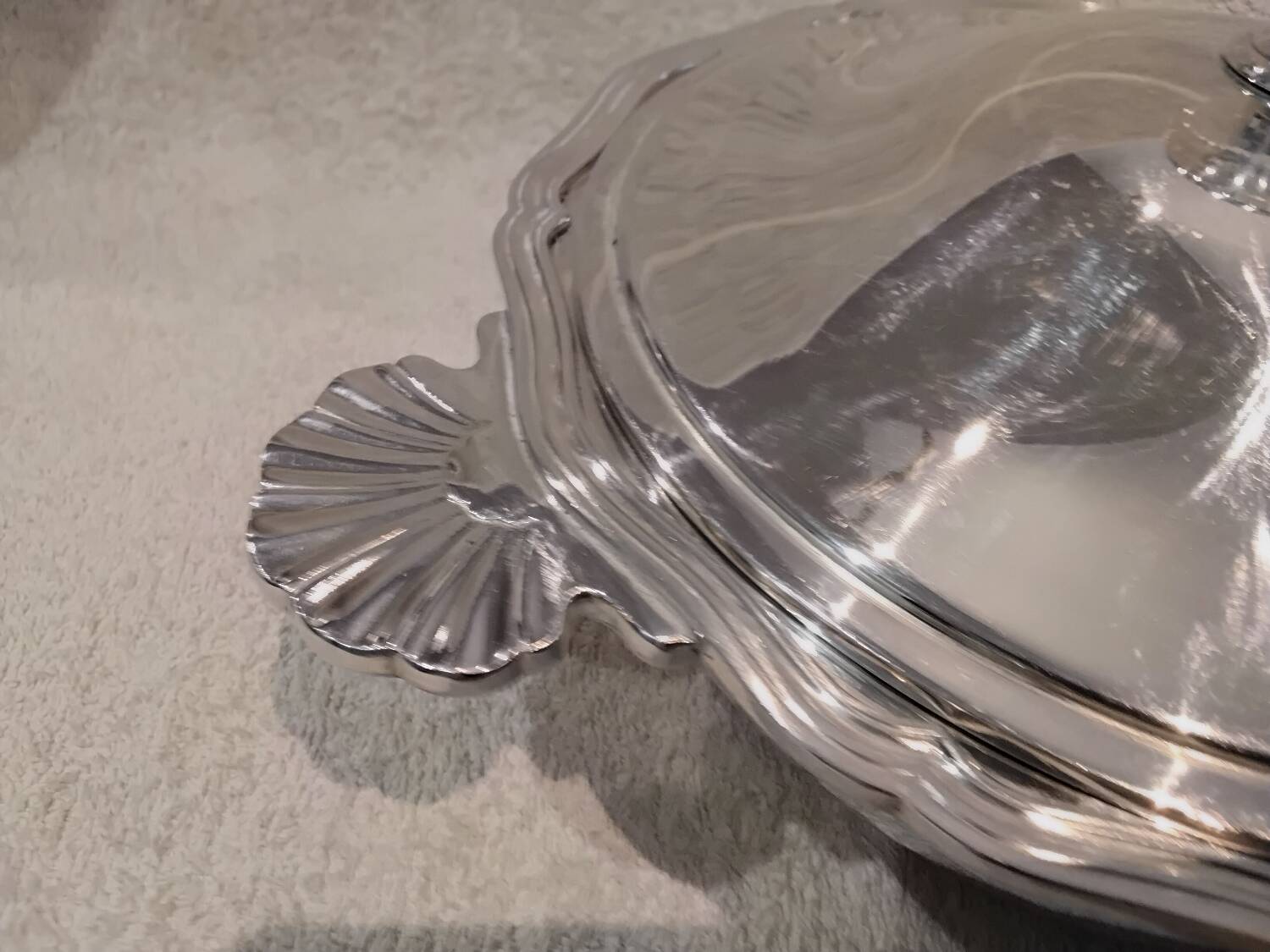 Silver-plated metal covered vegetable dish by Christofle Vendôme silversmiths