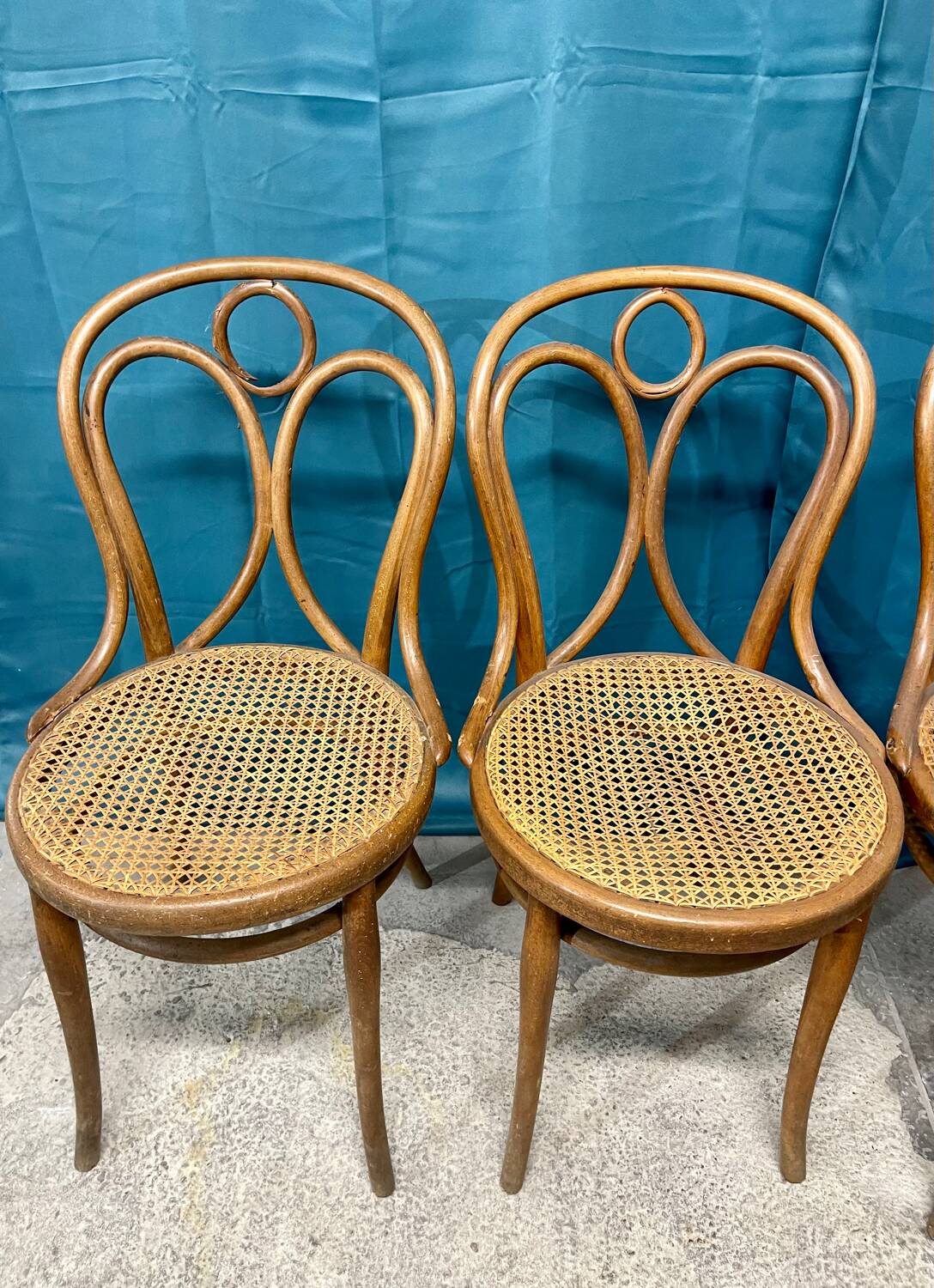 4 chaises thonet n 19 de bistrot bois courbé