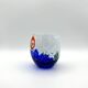 Set of 6 blown glass glasses from Venice with Effetre Murano murrine.