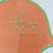 4 vintage Italian lemon and orange pop pattern plates