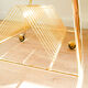 Vinyl service in gilded metal, with wooden top