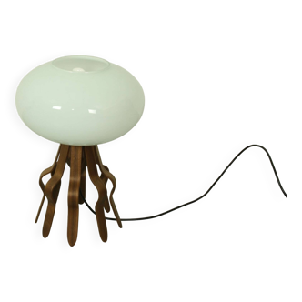 Vintage lampshade with handmade sculptural base