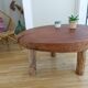 Brutalist circular coffee table in mahogany
