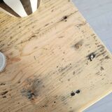 Antique farmhouse table in raw wood