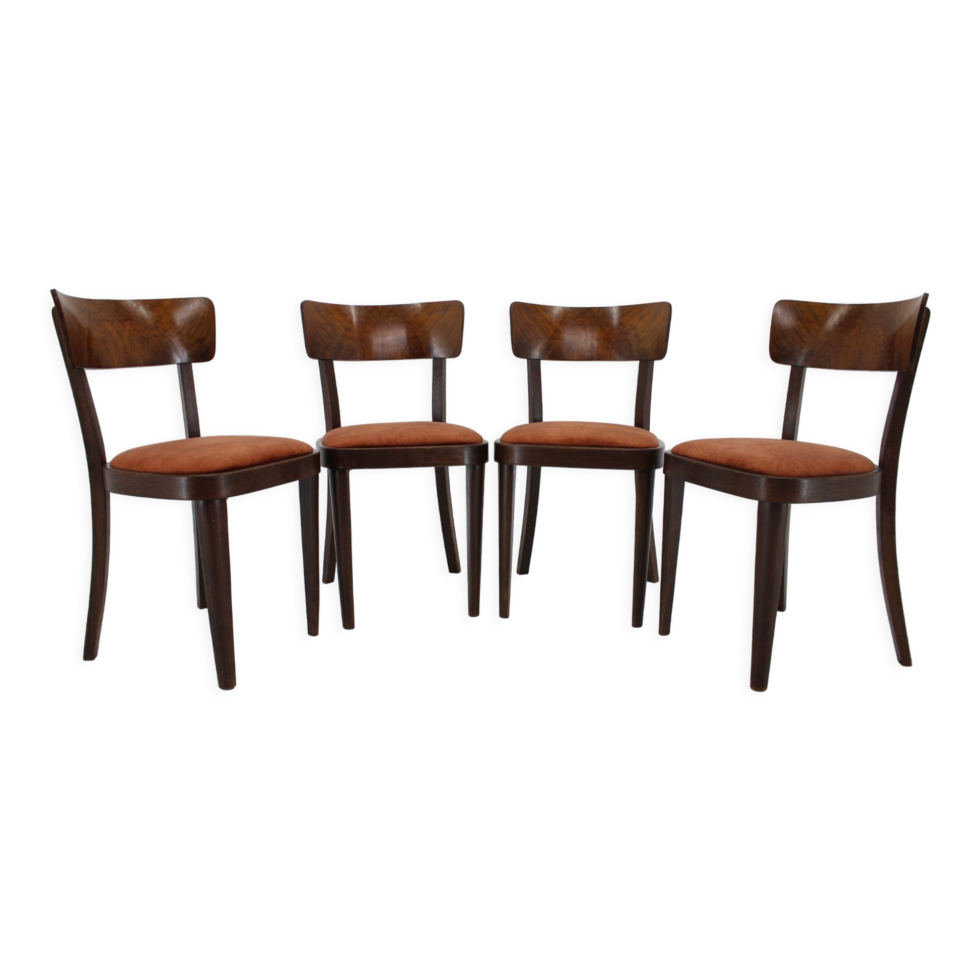 1940s Set of Four Dining Chairs ,Czechoslovakia