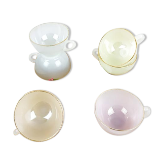 Lot de 6 tasses et soucoupes à café nacrée