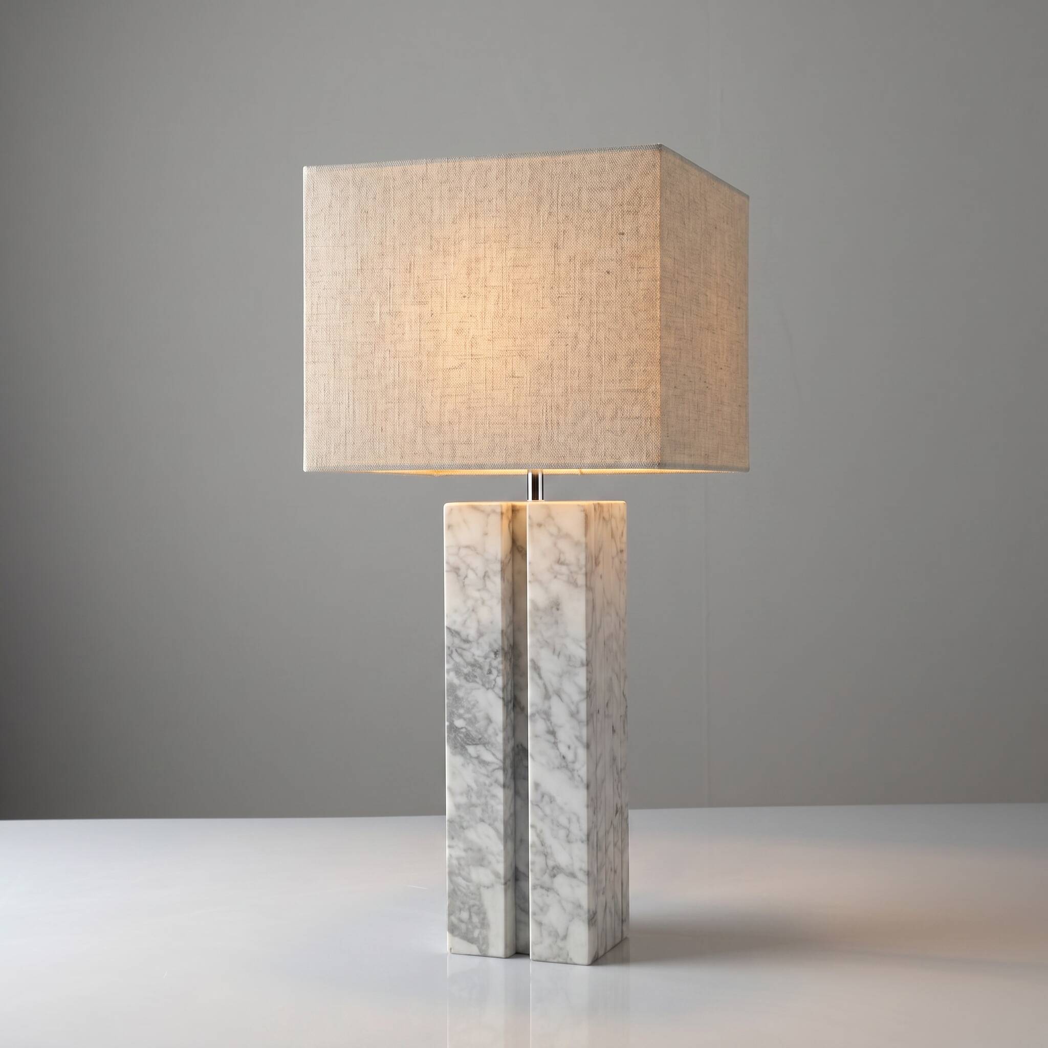 Carrara marble Art Deco lamp base 1940s