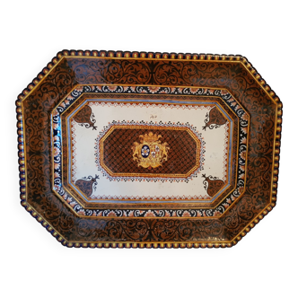 HB Quimper octagonal dish signed Emile Poulain (P)