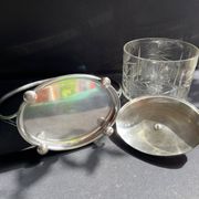 Biscuitier cristal taillé et métal argenté F. W. Quist (1831-1903)