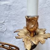 Pair of vintage French wall sconces in bronze, Louis XV Rococo style.