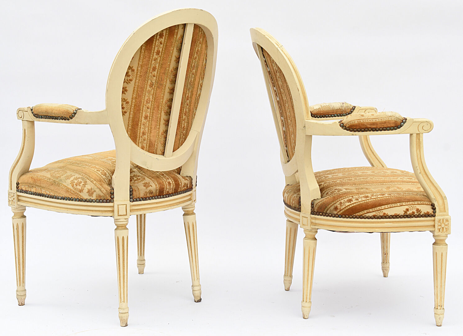 Pair of Louis XVI style armchairs