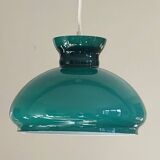 Dark green opaline glass pendant light