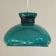 Dark green opaline glass pendant light