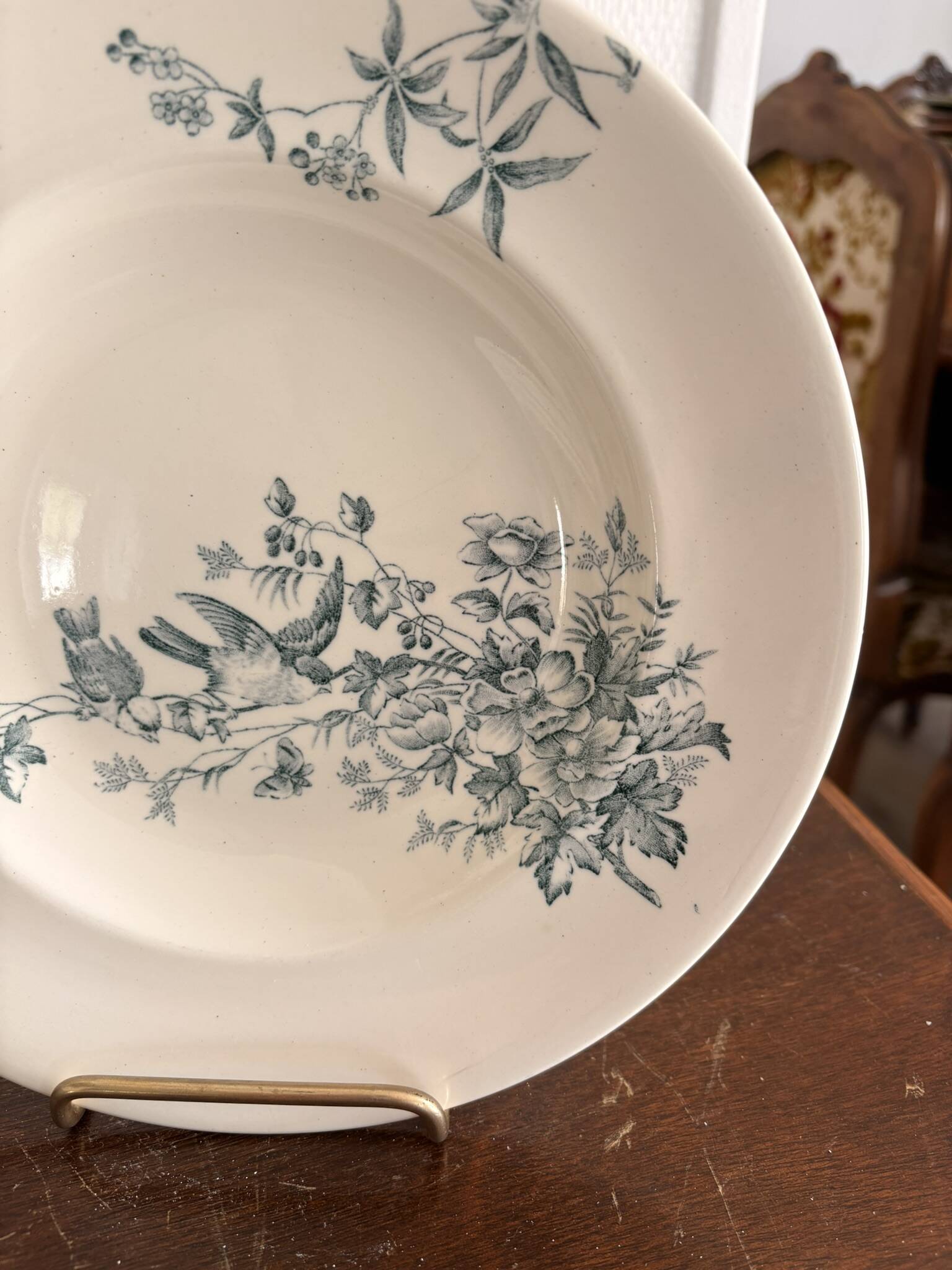 Lot 6 Deep Plates Faience Longwy Model Mignon